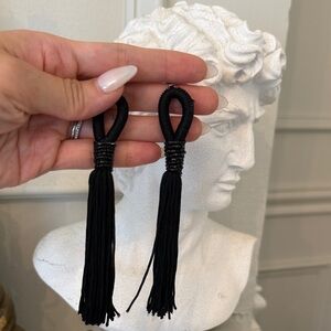 Elegant Black Tassel Earrings